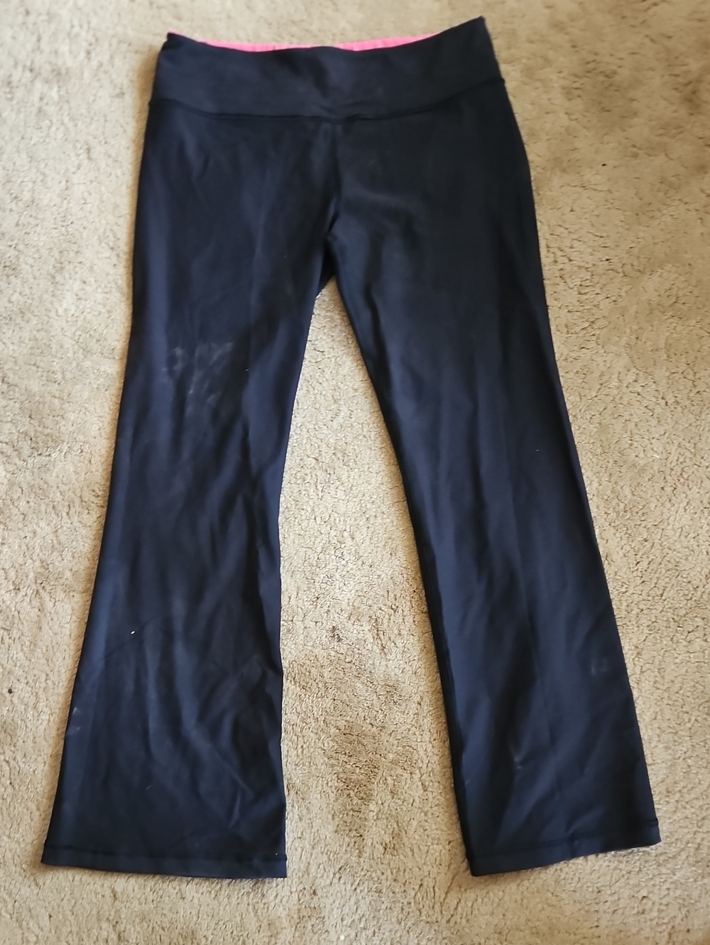 lululemon athletica Black Yoga Pants with Pink Waistband